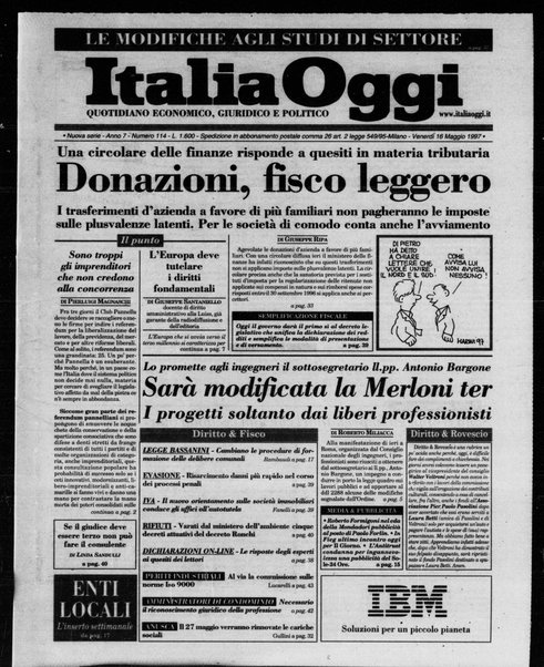 Italia oggi : quotidiano di economia finanza e politica